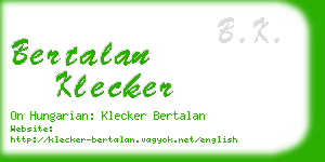 bertalan klecker business card